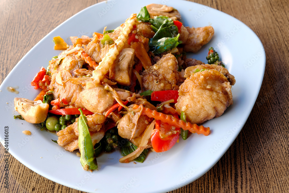Spicy fried fish fillets with herbs Spicy fried fish fillets with herbs