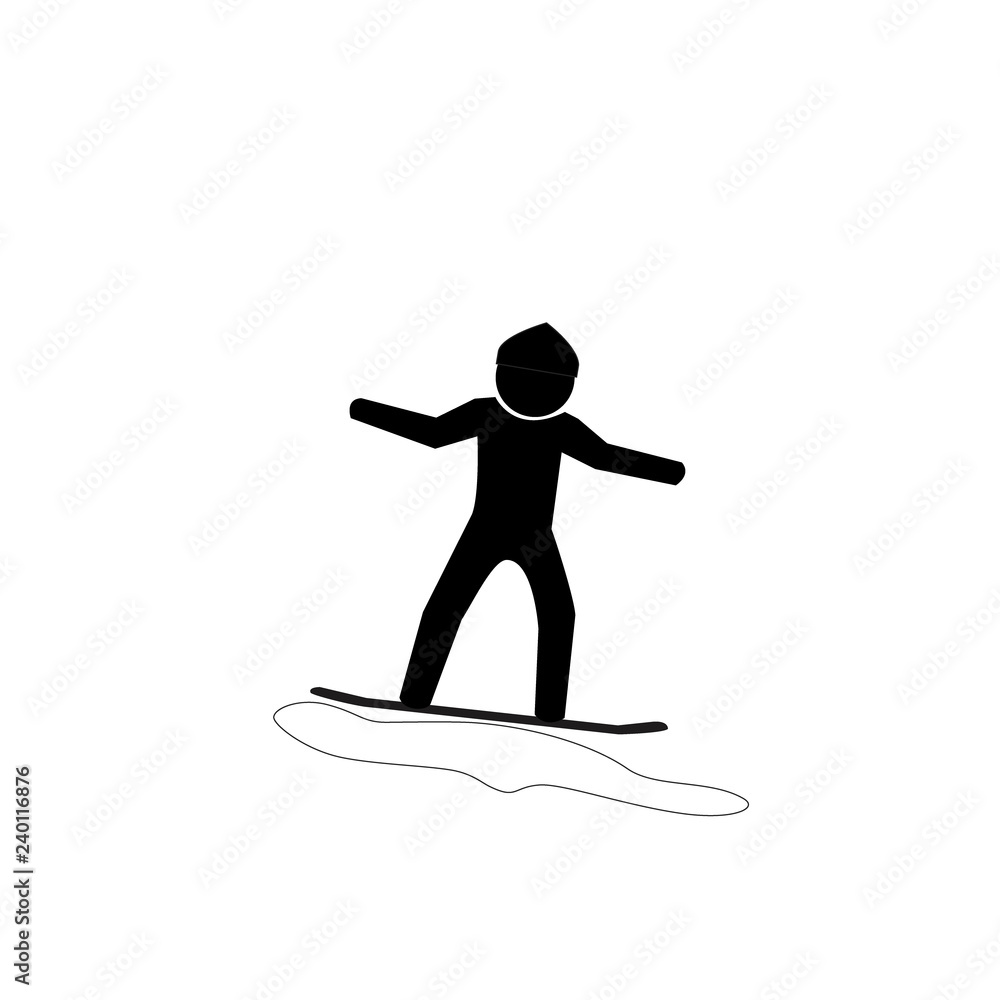 Snowboarding sign, vector illustration.