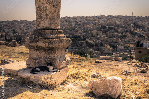 Amman - October 05, 2018: View of central Amman from the Citadel viewpoint, Jordan photo