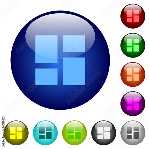 Admin dashboard panels color glass buttons