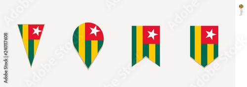 Togo flag in vertical design, vector illustration