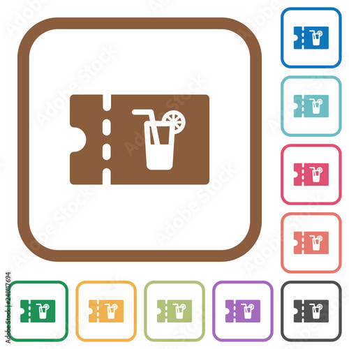 cocktail bar discount coupon simple icons