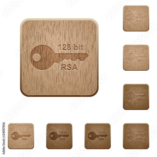 128 bit rsa encryption wooden buttons