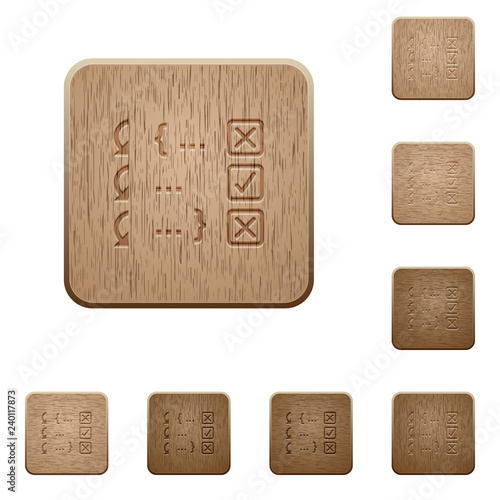 Debugging program wooden buttons