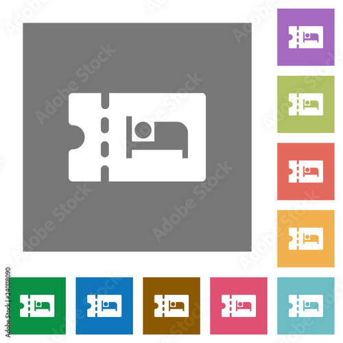 Accommodation discount coupon square flat icons
