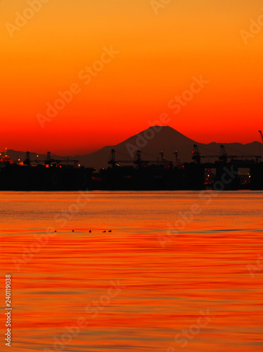 sunset at Tokyo bay