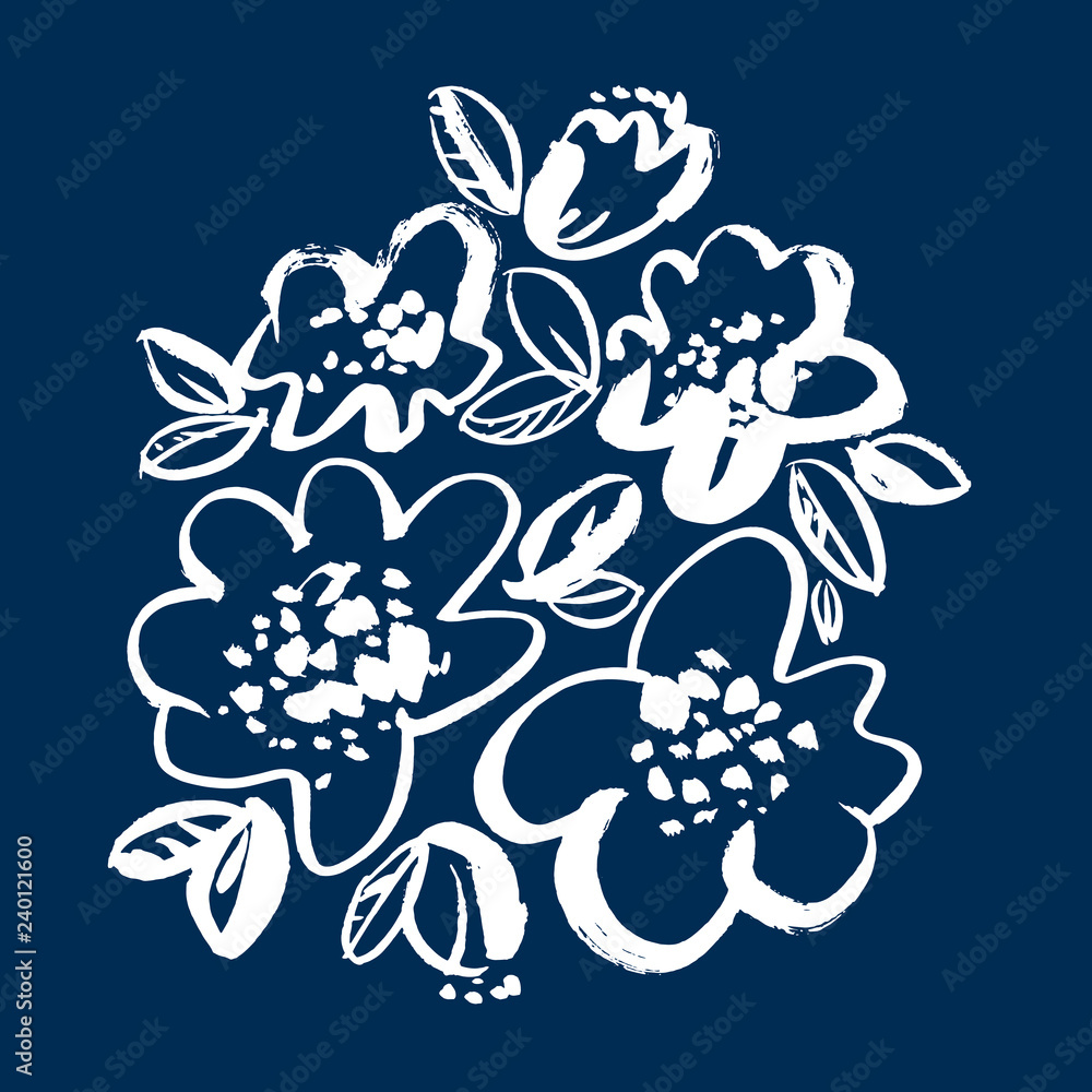 Floral hand drawn vector illustration Floral hand drawn vector illustration