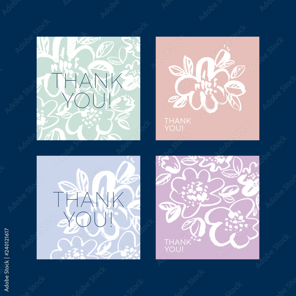 Thank you vector lettering set