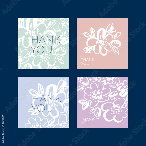 Thank you vector lettering set