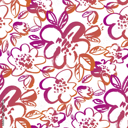 Floral color seamless vecto...