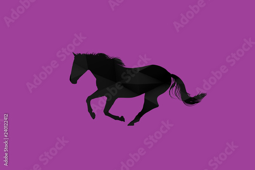 Abstract Polygon Black Horse Illustration