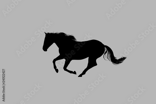 Abstract Gray Background Black Horse Illustration