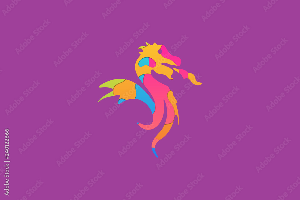 Fototapeta premium Abstract Colorful Dragon Illustration