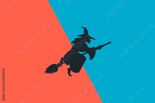 Abstract Colorful Background Black Witch Illustration