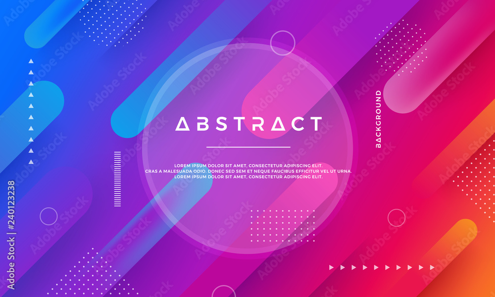 Abstract dynamic color background design. Modern Trendy futuristic gradient shapes. Blue, pink background. EPS10 design element