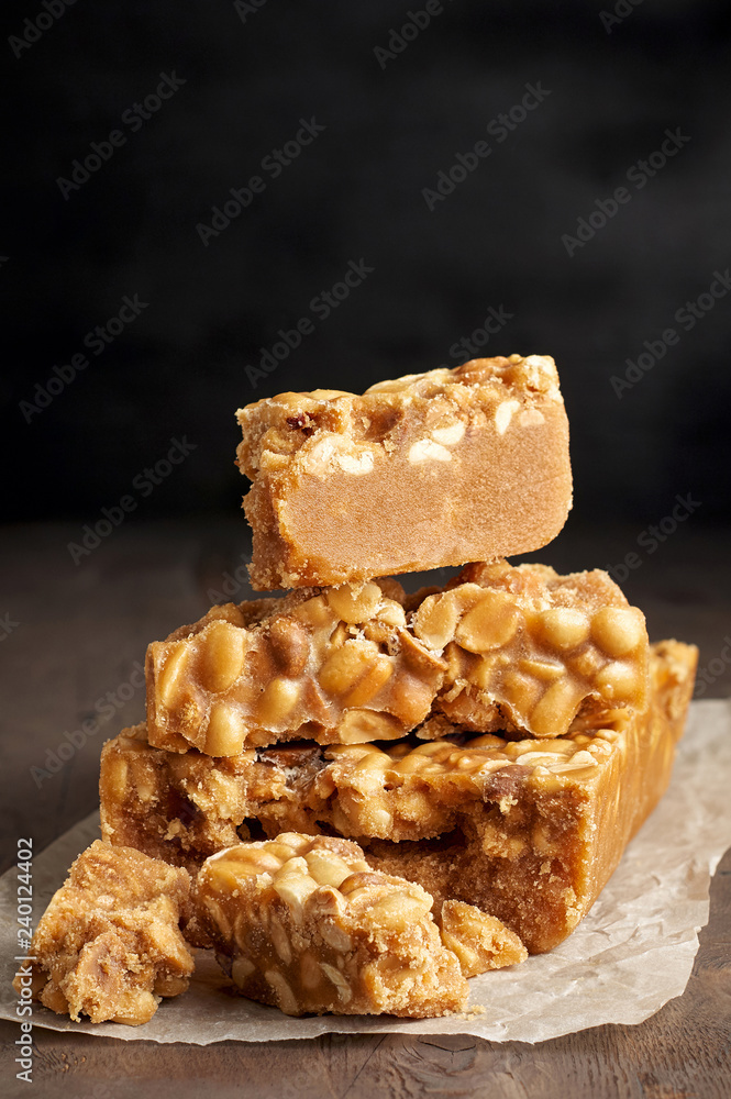 Old Fashioned Buttermilk Penuche Fudge candy with peanuts