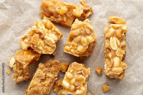 Old Fashioned Buttermilk Penuche Fudge candy with peanuts photo