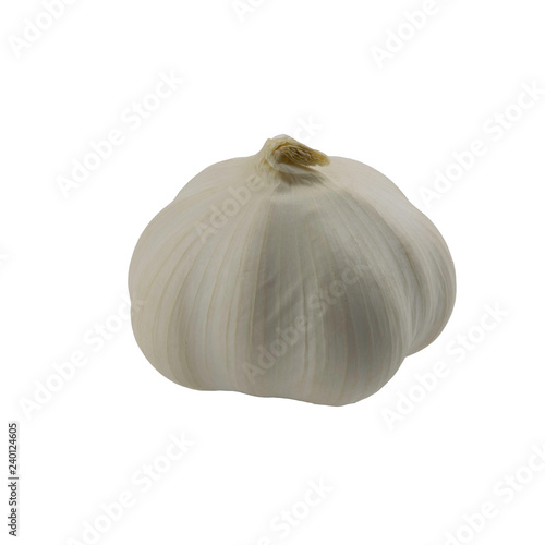 garlic head on white background