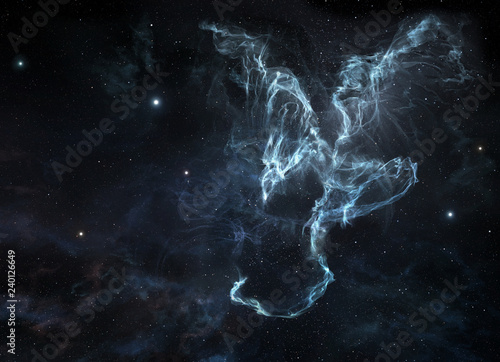 Cosmic nebula with dragon shape © Yuriy Mazur