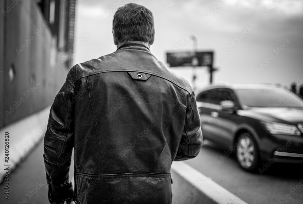 Cool guy with leather jacket Cool guy with leather jacket