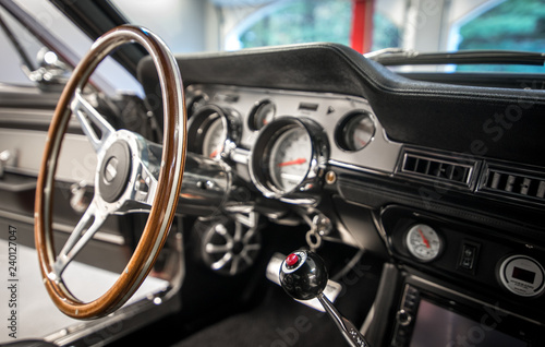 Classic muscle car interior