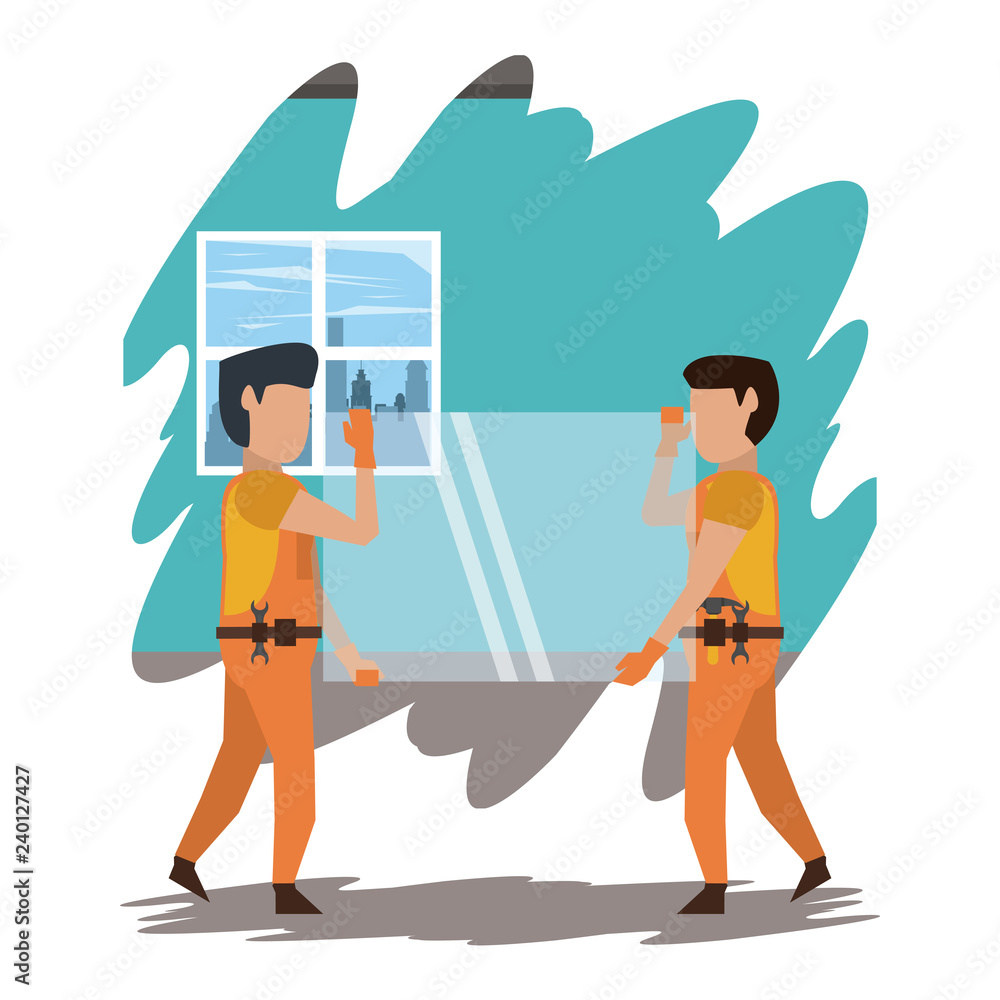 Construction workers concept Construction workers concept