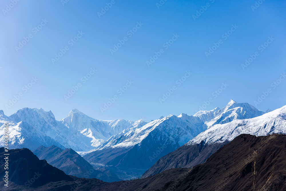 Mountain rang at Rakaposhi peak (7788m) from view point at Hunza Valley, Pakistan