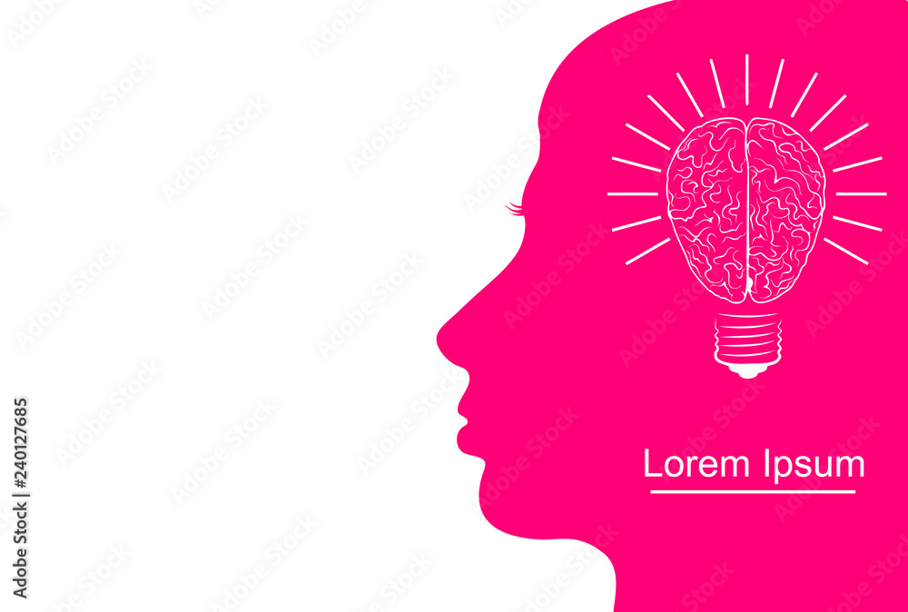 Human head with Creative bulb light idea abstract vector design template.Concept of ideas inspiration, innovation, invention, effective thinking, knowledge and education. Vector illustration Human head with Creative bulb light idea abstract vector design template.Concept of ideas inspiration, innovation, invention, effective thinking, knowledge and education. Vector illustration