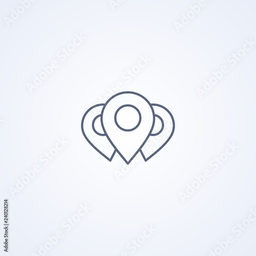 Location, pin, vector best gray line icon