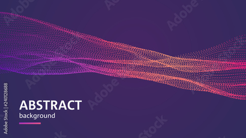 Wavy floating abstract structure. Colorful modern background.
