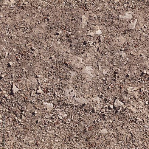 Seamless texture of dry earth with stones of different sizes