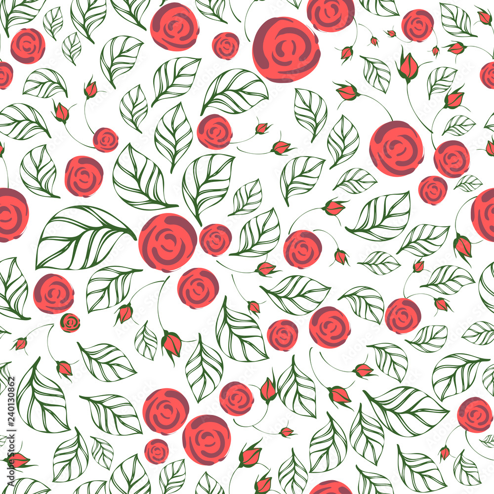 Seamless roses pattern. Vector floral background Seamless roses pattern. Vector floral background