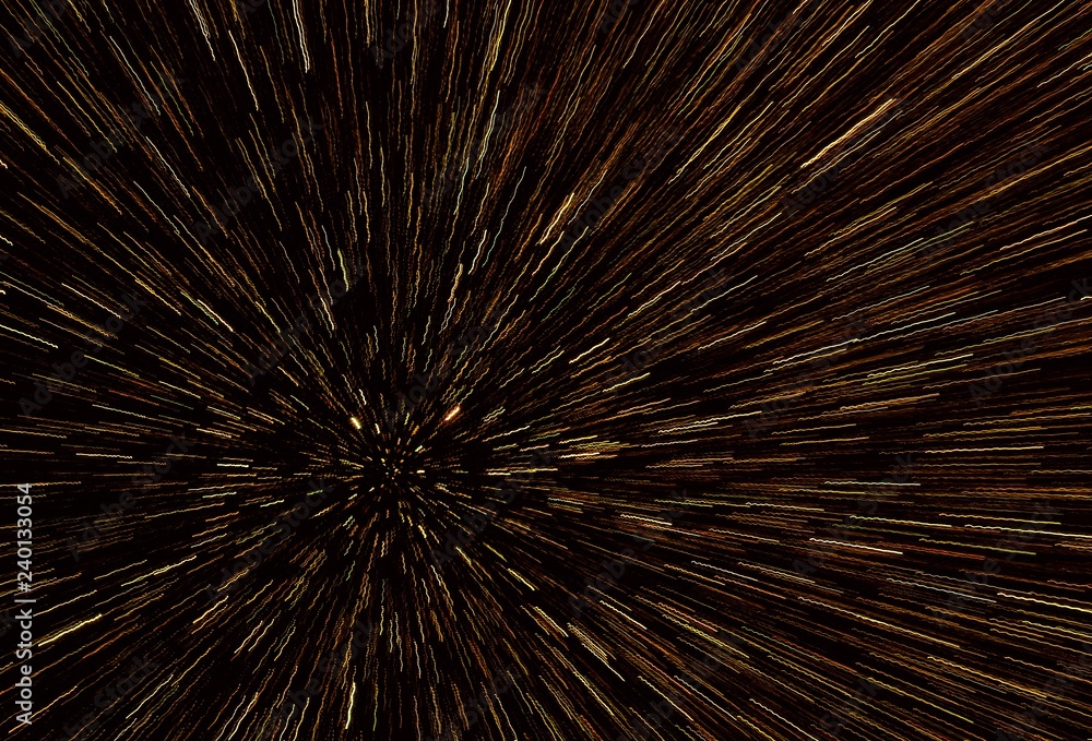 Fototapeta premium Abstract science fiction outer space and time travel concept background. Abstract bokeh background. Zooming effect style.