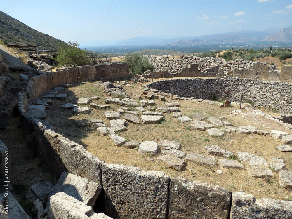 Europe, Greece, Mycenae, a close look at the ancient  stones of the cradle of civilization