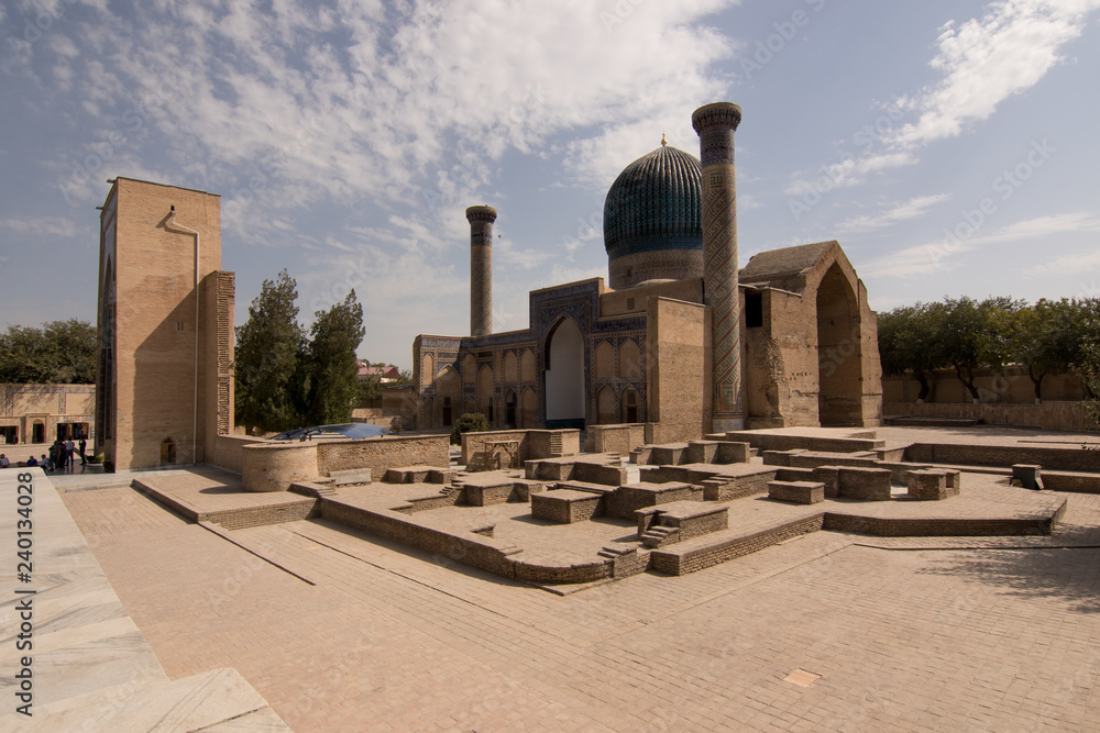 Travel to Asian historical  mausoleum  Samarkand, Uzbekistan 