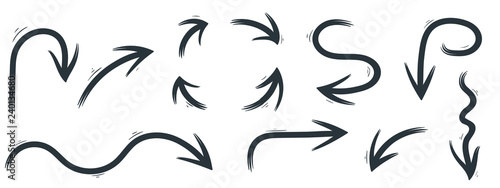 Hand drawn black arrows