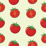 Seamless background with tomato pattern 