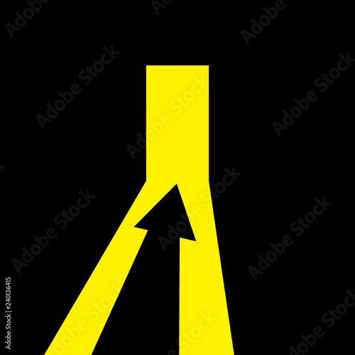 Arrow showing the direction