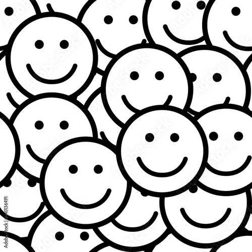 Seamless pattern with smile icons.