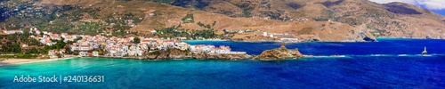Fototapeta Naklejka Na Ścianę i Meble -  Greece - Andros island, Cyclades, panoramic view of Chora village