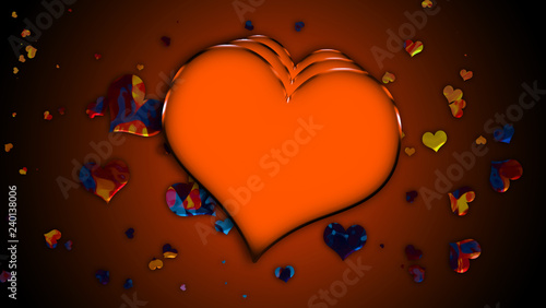 Design template . Heart for Valentine's Day Background .Colorful confetti hearts isolated on background. photo