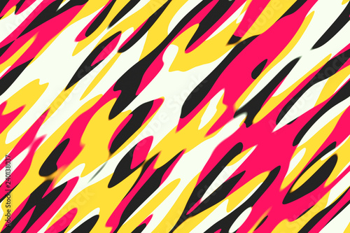 Colourful Army military camouflage seamless pattern textile, 3d render