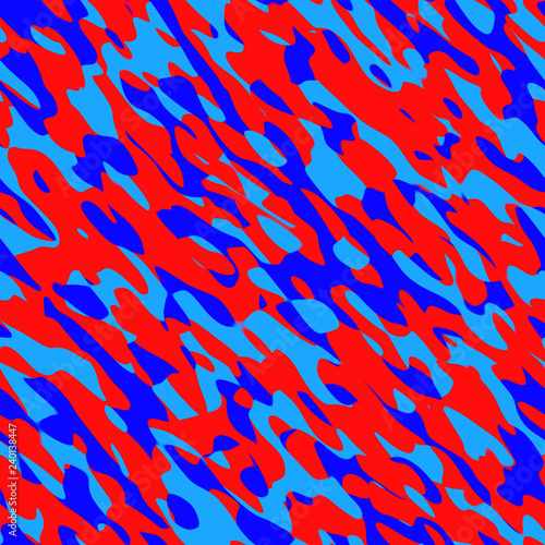 Colourful Army military camouflage seamless pattern textile, 3d render