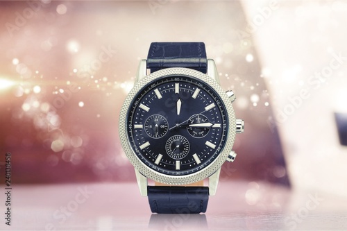 Men's mechanical watch on dark background