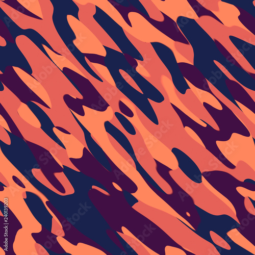 Colourful Army military camouflage seamless pattern textile, 3d render