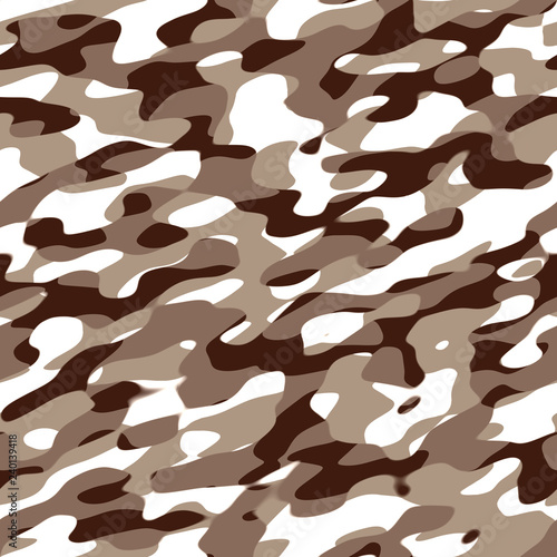 Colourful Army military camouflage seamless pattern textile, 3d render
