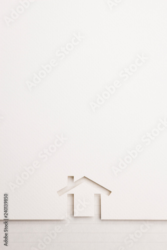 background of minimal house on notepaper border