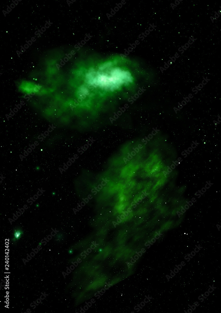 Star field in space and a nebulae. 3D rendering Star field in space and a nebulae. 3D rendering