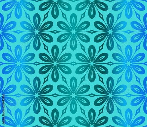 Seamless Geometrical Floral Texture. Vector Illustration. For Design, Wallpaper, Fashion, Print. Gradient color