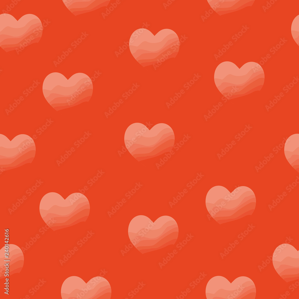 Heart background. Vector seamless pattern. Romantic tiled pattern for wrapping paper and card.
